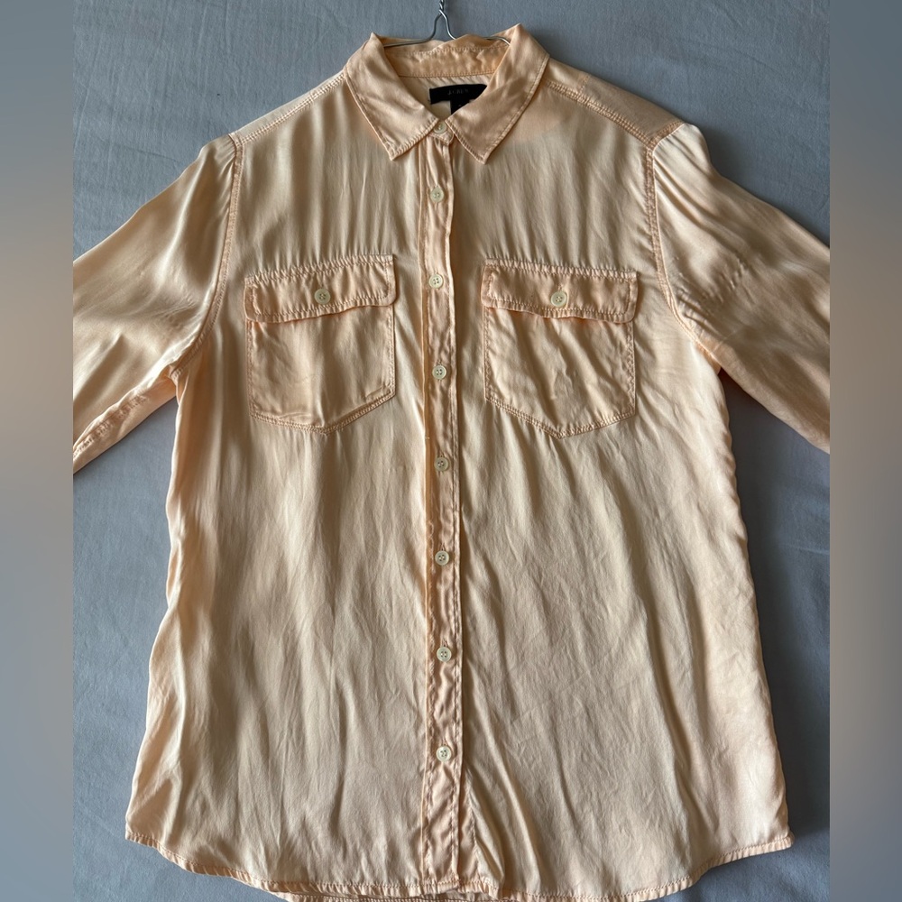 J. Crew Light Peach Silk Shirt